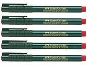 Długopisy - Faber-Castell 205006 - długopis Finepen 1511, 0,4 mm, czerwony, 5 sztuk - miniaturka - grafika 1
