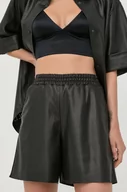 Spodenki damskie - Karl Lagerfeld Karl Lagerfeld szorty damskie kolor czarny gładkie high waist - miniaturka - grafika 1