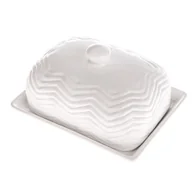 Pojemniki kuchenne - Maselnica ceramiczna na masło biała pojemnik biel - miniaturka - grafika 1