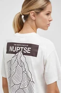 Koszulki sportowe damskie - The North Face t-shirt bawełniany damski kolor beżowy - miniaturka - grafika 1