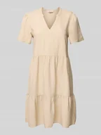 Sukienki - Sukienka casualowa o kroju comfort fit z mieszanki wiskozy i lnu model ‘TIRI-CARO’ - miniaturka - grafika 1