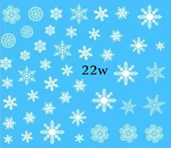 Sztuczne paznokcie i akcesoria - Naklejki wodne na paznokcie BIAŁE ŚNIEŻYNKI-nr 22W - miniaturka - grafika 1
