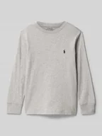 Koszulki dla chłopców - Bluzka z długim rękawem z wyhaftowanym logo - miniaturka - grafika 1