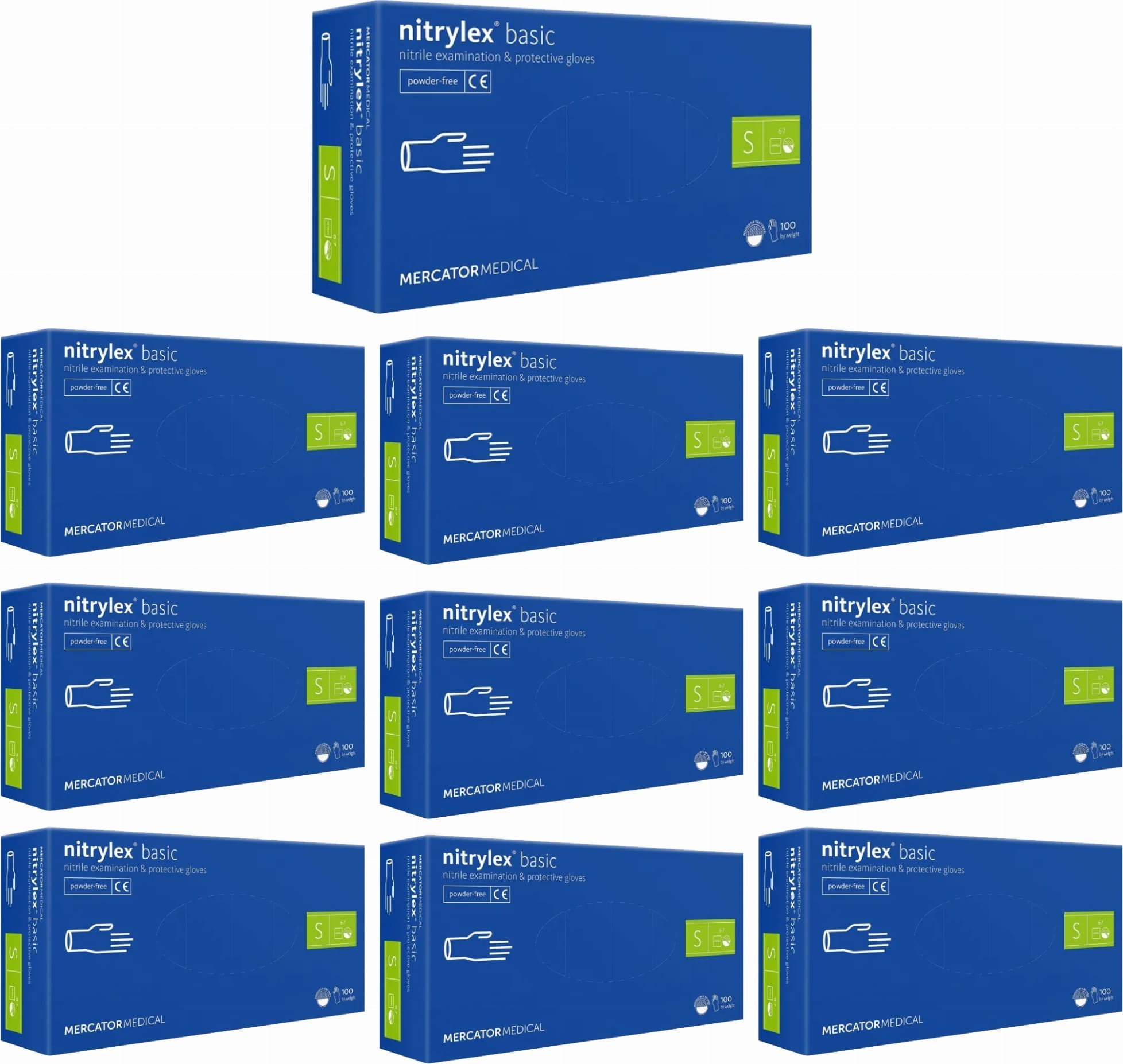 Mercator Rękawice Nitrylowe 100 szt. Nitrylex Basic Dark Blue - 10 kpl. S 6-7