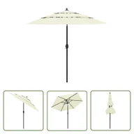 Parasole ogrodowe - The Living Store 3-poziomowy parasol na aluminiowym słupku - piaskowy - 2 -5 m - Parasol Ogrodowy - miniaturka - grafika 1