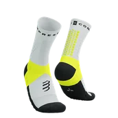 Skarpetki sportowe męskie - COMPRESSPORT Skarpetki do biegania ULTRA TRAIL SOCKS V2.0 white/safety yellow - miniaturka - grafika 1