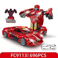 Roboty dla dzieci - Klocki Forange FC9113 Auto + Robot 2w1 696 el. Pull-back 6+ - miniaturka - grafika 1
