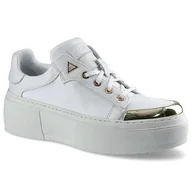 Sneakersy damskie - Białe Sneakersy Carinii Modne Buty Damskie Półbuty - miniaturka - grafika 1