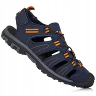 Sandały męskie - Sandały męskie Hi-Tec Tiore Navy/Dark Grey/Orange - miniaturka - grafika 1