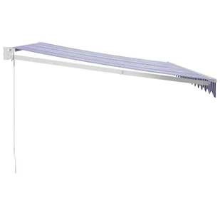 Zwijana markiza, niebiesko-biała, 4x3 m, tkanina i aluminium Lumarko! - Markizy - miniaturka - grafika 5