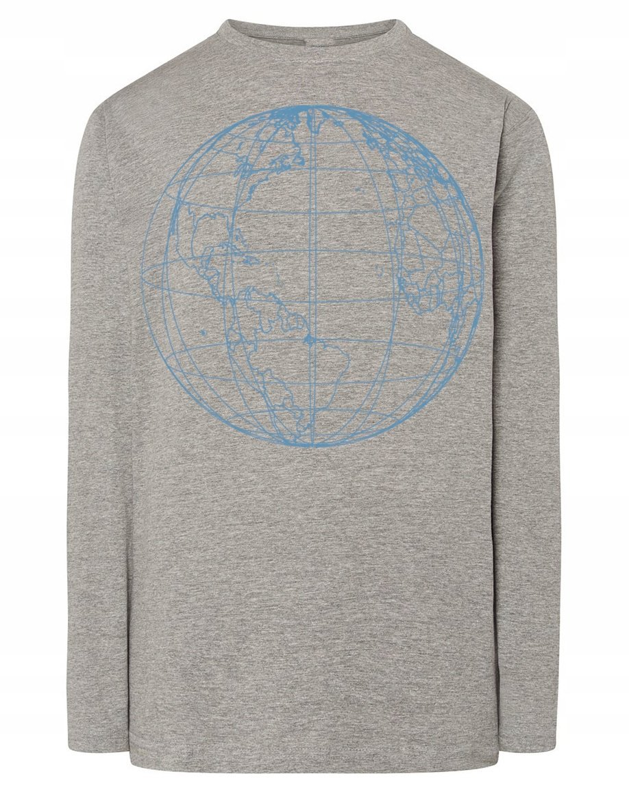 Longsleeve męski nadruk kula globus Ziemia r.L
