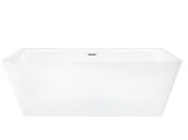 Wanny - Wanna przyścienna wolnostojąca Corsan E019 Iseo 150 cm z szeroką krawędzią i wykończeniem białym - miniaturka - grafika 1
