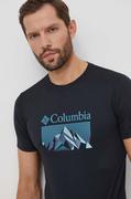 Koszulki męskie - Columbia t-shirt sportowy zero rules kolor czarny z nadrukiem - miniaturka - grafika 1
