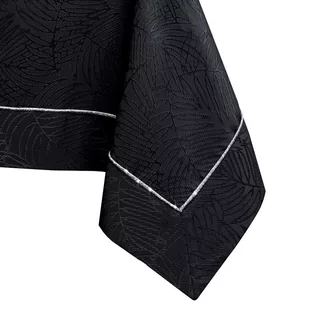 Obrus Gaia Czarny Tłoczony Roślinny 110x140 AmeliaHome - TCLOTH/AH/GAIA/BRD/PPG/BLACK/110X140 - Obrusy i serwetki - miniaturka - grafika 1