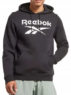 BLUZA męska REEBOK Z KAPTUREM 10005029090 kangurka bawełniana czarna XL - Bluzy męskie - miniaturka - grafika 1
