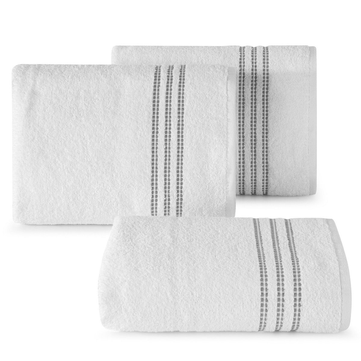 Ręcznik SEBA 50x90 cm biały bordiura pasy bawełna 480 g/m²