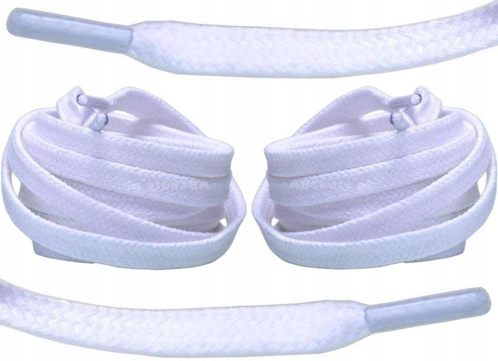 SZEROKIE 10 mm Długie SZNURÓWKI 250 cm BIAŁE PŁASKIE 1 cm Sznurowadła 2,5 M