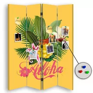 Parawany - Parawan pokojowy FEEBY, Aloha-Hawajska przyroda 4, Dwustronny PIN 145x170cm 4-częściowy - miniaturka - grafika 1