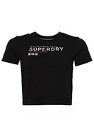 Koszulki i topy damskie - Superdry Koszulka damska z nadrukiem, Czarny, 36 - miniaturka - grafika 1
