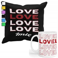Gadżety dla niej i dla niego - ZESTAW KUBEK + POSZEWKA Z NADRUKIEM-DLA FANA PREZENT WALENTYNKI +IMIĘ - miniaturka - grafika 1