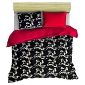 Pościel - pościel z polaru 180x200 + 2 poszewki P 310-8 DUO moro granat / czerwony - miniaturka - grafika 1