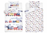 Pościel dla dzieci - Pościel bawełniana 90x120 5507a pociągi - miniaturka - grafika 1