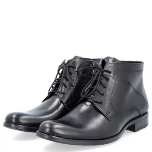 Eleganckie buty męskie zimowe - TAPI D-2372 CZARNE - Półbuty męskie - miniaturka - grafika 6