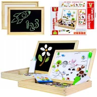 Tablice dla dzieci - Drewniana 2W1 Wielofunkcyjna Tablica Edukacyjna - miniaturka - grafika 1
