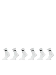 adidas Zestaw 6 par wysokich skarpet unisex Trefoil Cushion IJ5619 Biały - Skarpetki damskie - miniaturka - grafika 1