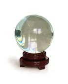 Dekoracje domu - Szklana Kula Sfera Di Cristallo (8 cm) Na Drewnianej Podstawie - miniaturka - grafika 1