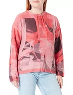 Swetry damskie - So Cosy Damski sweter 5004/8021, czerwony/beżowy, 46, czerwony/beżowy, 46 - miniaturka - grafika 1