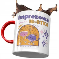 Kubki - Kubek Czerwony na Urodziny 16 16ste 16-ste Prezent z Nadrukiem ze Zdjęciem + Opakowanie na prezent (wzór 02) - miniaturka - grafika 1