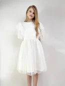 Sukienki i spódniczki dla dziewczynek - Sukienka tiulowa Diana ecru - miniaturka - grafika 1