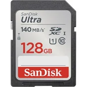 Karty pamięci - Karta Sandisk Ultra Sdxc 128Gb 140Mb/S Uhs-I Class 10 - miniaturka - grafika 1