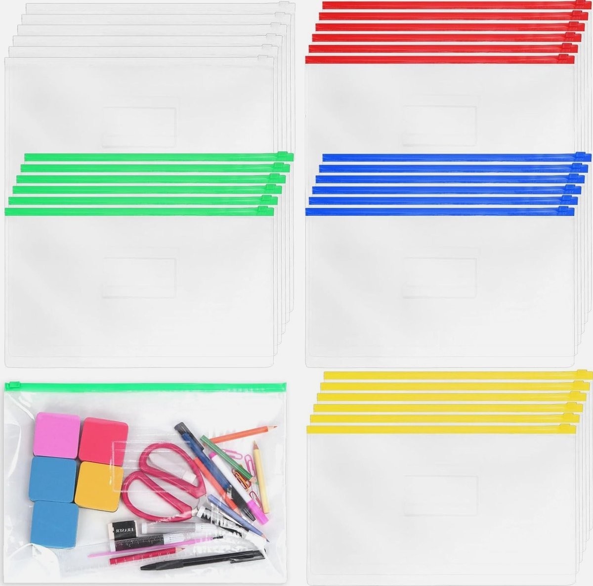 KOPERTY PLASTIKOWE 30X25CM 30 SZTUK ZAMYKANE PRZEZROCZYSTE ETUI