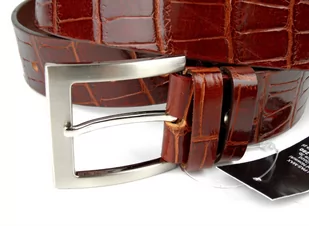 Pasek Męski Skórzany PAS-MAX (PL) Skóra Krokodyla 40 mm Brąz - Paski - miniaturka - grafika 4