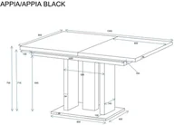 Stoły - Stół rozkładany APPIA 130210x80 beton ciemny/czarny mat ENDO - miniaturka - grafika 1