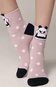 Skarpetki damskie - Panda skarpetki bawełniane, Kolor różowy-wzór, Rozmiar 36-37, Conte - Intymna - miniaturka - grafika 1