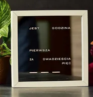 Zegary - Word Clock - polski zegar słowny (biała ramka z lustrem) - miniaturka - grafika 1