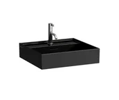 Umywalki - Laufen Kartell Umywalka wisząca lub nablatowa 50x46 cm bez otworu na baterię czarny połysk H8163320201091 - odbiór osobisty: Kraków, Warszawa - miniaturka - grafika 1