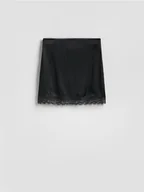 Spódnice - Reserved - Spódnica mini z wiskozy - czarny - miniaturka - grafika 1