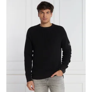 CALVIN KLEIN JEANS Sweter BADGE EASY | Regular Fit - Swetry męskie - miniaturka - grafika 1