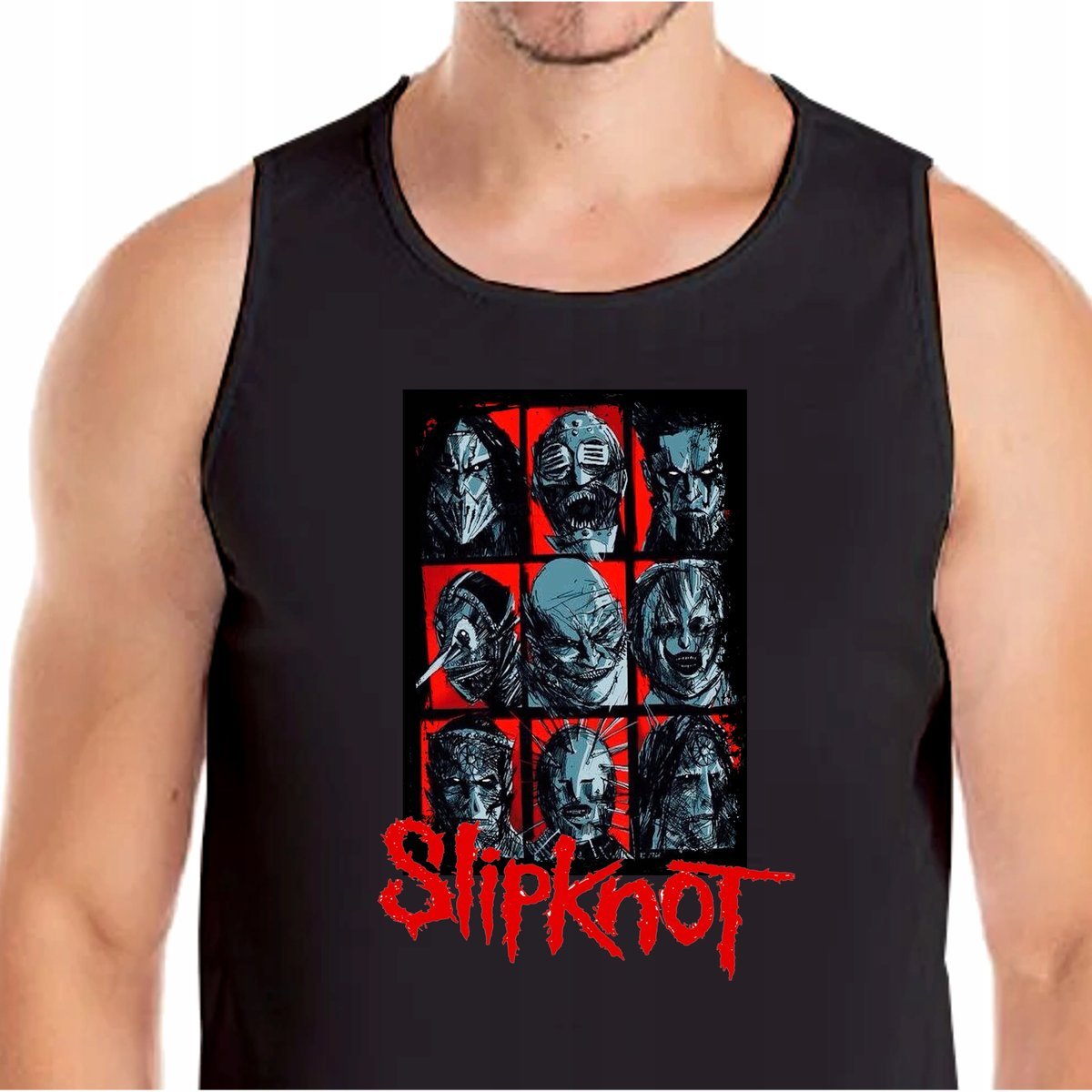 3348 TANK KOSZULKA SLIPKNOT Heavy Metal ROCK HORROR S CZARNA
