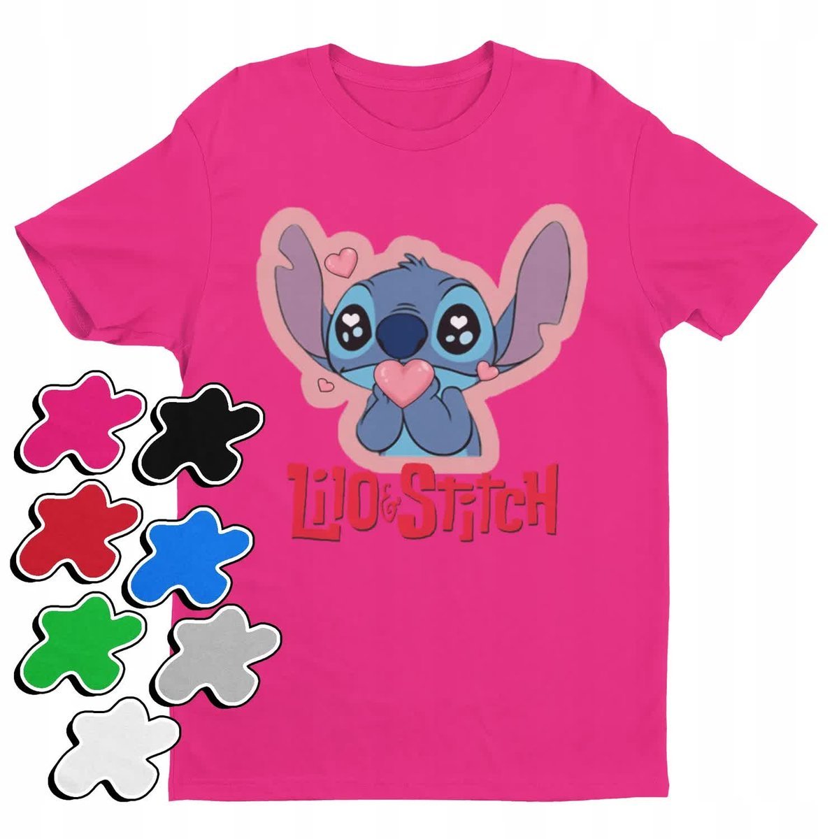 Koszulka T-Shirt Dziecięca Z Nadrukiem Duży Wybór Lilo Stitch -L 146-152