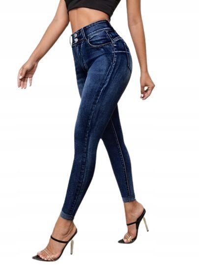 SHEIN DAMSKIE NIEBIESKIE SPODNIE JEANSOWE CASUAL 36 ŁYJ