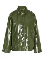 Kurtki damskie - Noisy may Damska kurtka przeciwdeszczowa NMSKY L/S Short Vinyl Coat NOOS, zielony Kombu, L, Kombu Green, L - miniaturka - grafika 1