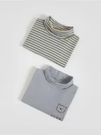 Bluzy i sweterki niemowlęce - Reserved - Bawełniany longsleeve 2 pack - jasnoszary - miniaturka - grafika 1