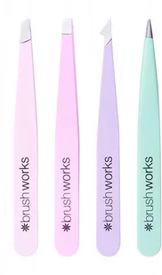 Brush Works Brush Works Combination Tweezer Set Zestaw 4 Pęset Kosmetycznych 5060455142828 - Sztuczne rzęsy i akcesoria - miniaturka - grafika 2