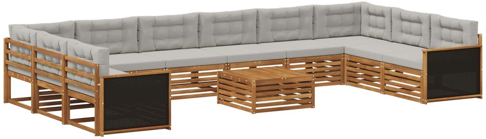 vidaXL Zestawy sof z poduszką 11 pcs Lite Drewno Akacji