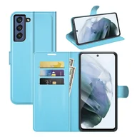 Portfele - Pokrowiec ochronny na Samsung Galaxy S21 FE Etui na telefon komórkowy Pokrowiec Portfel Nowy, Kolor: Niebieski - miniaturka - grafika 1